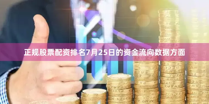 正规股票配资排名7月25日的资金流向数据方面