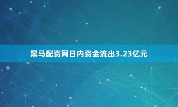 黑马配资网日内资金流出3.23亿元